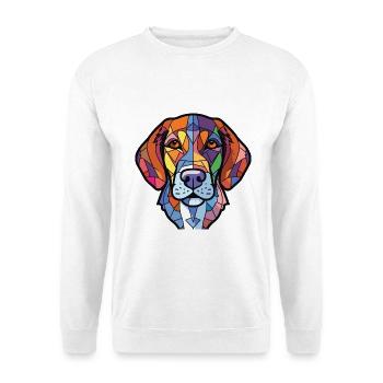 Cao De Castro Laboreiro Hunderasse Aquarellglas - Unisex Pullover - Weiß - Vorne - Alina (178cm) & Michal (187cm)