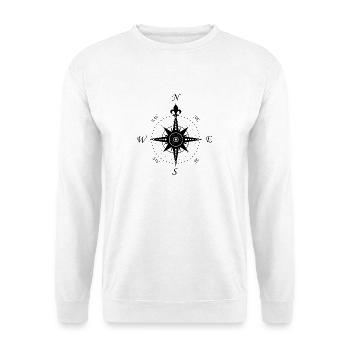 Windrose - Kompass - retro - Unisex Pullover - Weiß - Vorne