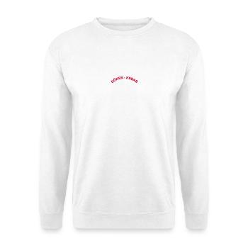 Doener Kebab Schrift - Unisex Pullover - Weiß - Vorne - Alina (178cm) & Michal (187cm)
