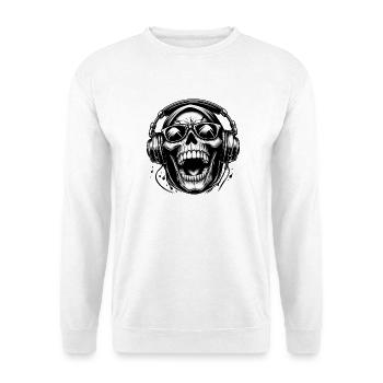 DJ Laughing Skull Headphones - Unisex Sweatshirt - white - Front