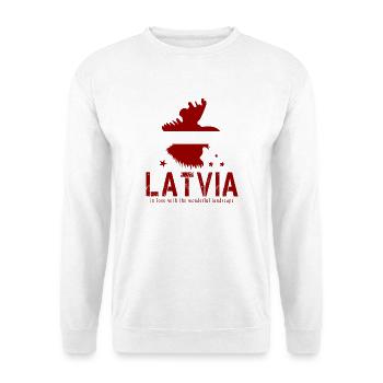 Latvia Lettland Letten lettisch - Unisex Pullover - Weiß - Vorne - Alina (178cm) & Michal (187cm)