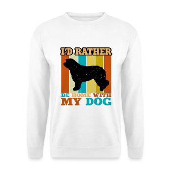 Katalanische Schäferhündin Hundeliebhaber Silhouette Retro Sonnenuntergang - Unisex Pullover - Weiß - Vorne - Alina (178cm) & Michal (187cm)