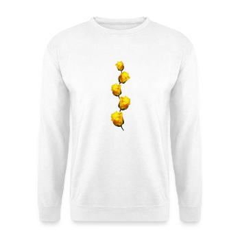 gelbe Rosen - Unisex Pullover - Weiß - Vorne - Alina (178cm) & Michal (187cm)