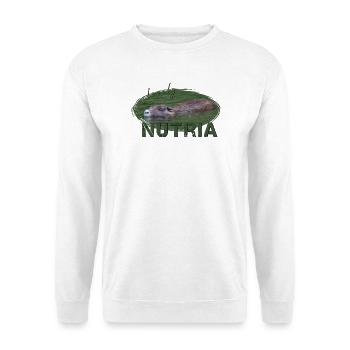 Nutria Biber Biberratte Wasserratte - Unisex Pullover - Weiß - Vorne - Alina (178cm) & Michal (187cm)