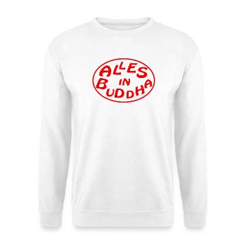 alles in buddha - Unisex Pullover - Weiß - Vorne - Alina (178cm) & Michal (187cm)
