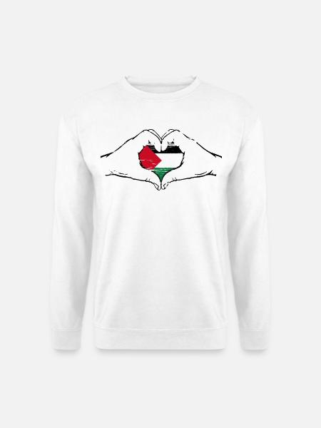 Palästina Flagge Herzform used - Unisex Pullover - Weiß