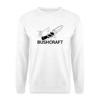 Survival-Ready #Bushcraft - Unisex Pullover - Weiß - Vorne - Alina (178cm) & Michal (187cm)