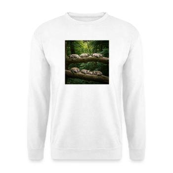 Meeresrauschen Naturkulisse T-Shirt - Unisex Pullover - Weiß - Vorne - Alina (178cm) & Michal (187cm)