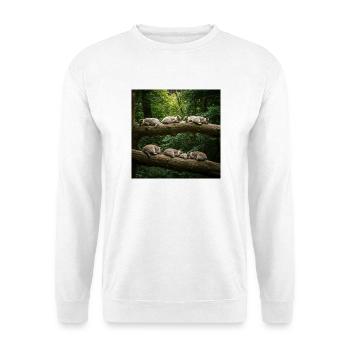 Meeresrauschen Naturkulisse T-Shirt - Unisex Pullover - Weiß - Vorne - Alina (178cm) & Michal (187cm)