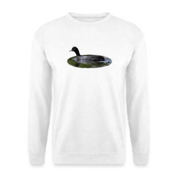 Blässhuhn Wasservogel Vogel - Unisex Pullover - Weiß - Vorne - Alina (178cm) & Michal (187cm)