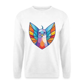 Taube Buntes Aquarell Tier Haustier Illustration - Unisex Pullover - Weiß - Vorne - Alina (178cm) & Michal (187cm)
