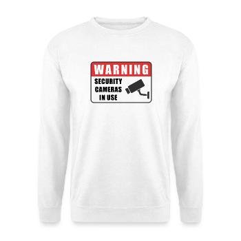 Avertissement Badge de caméra de vidéosurveillance Icône de panneau de sécurité - Sweat-shirt Unisexe - blanc - Devant