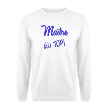 MEISTER. MEISTER. HUMOR - Unisex Pullover - Weiß - Vorne - Alina (178cm) & Michal (187cm)