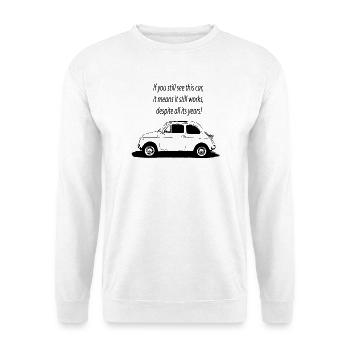 500 Italien - Unisex Pullover - Weiß - Vorne - Alina (178cm) & Michal (187cm)