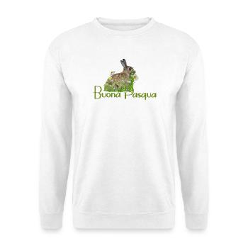 Frohe Ostern - Unisex Pullover - Weiß - Vorne - Alina (178cm) & Michal (187cm)