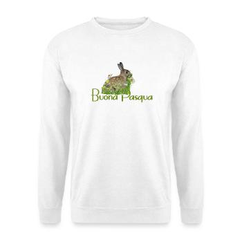 Frohe Ostern - Unisex Pullover - Weiß - Vorne - Alina (178cm) & Michal (187cm)