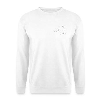 Universum. - Unisex Pullover - Weiß - Vorne - Alina (178cm) & Michal (187cm)