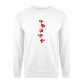 rote Blumen - Unisex Pullover - Weiß - Vorne - Alina (178cm) & Michal (187cm)