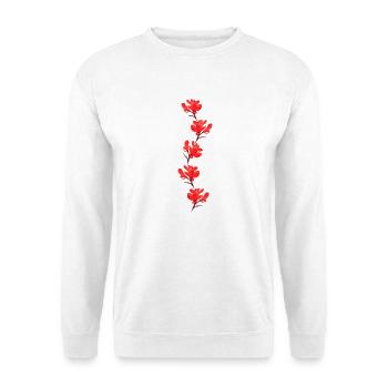 rote Blumen - Unisex Pullover - Weiß - Vorne - Alina (178cm) & Michal (187cm)