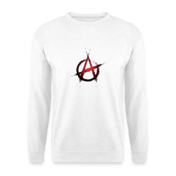 Anarchie Symbol - Unisex Pullover - Weiß - Vorne - Alina (178cm) & Michal (187cm)