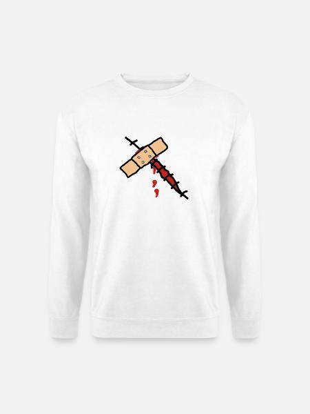 wunde mit pflaster - Unisex Pullover - Weiß