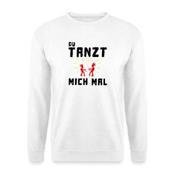 du tanzt mich mal - Unisex Pullover - Weiß - Vorne - Alina (178cm) & Michal (187cm)