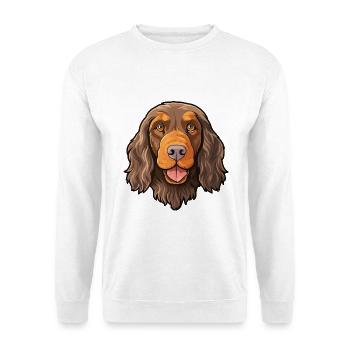 Picardie Spaniel Hunderasse Cartoon Kawaii Illustrat - Unisex Pullover - Weiß - Vorne - Alina (178cm) & Michal (187cm)