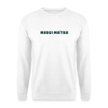 MEISTER. VIELEN DANK. DANKE, MEISTER. MEISTER. MEISTER-GESCHENK - Unisex Pullover - Weiß - Vorne - Alina (178cm) & Michal (187cm)