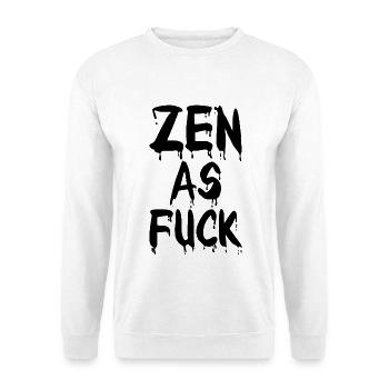 Zen As Fuck - Unisex Pullover - Weiß - Vorne - Alina (178cm) & Michal (187cm)