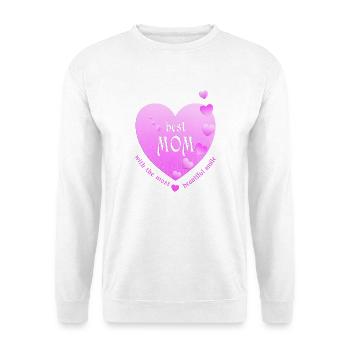 best mom mommy mother - Unisex Pullover - Weiß - Vorne - Alina (178cm) & Michal (187cm)