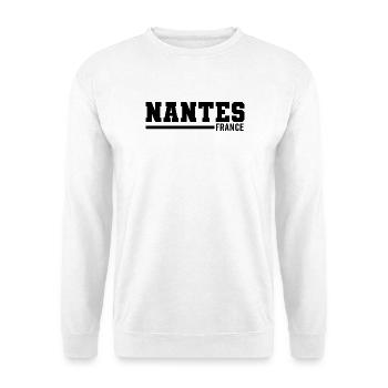 Nantes | Frankreich - Unisex Pullover - Weiß - Vorne - Alina (178cm) & Michal (187cm)