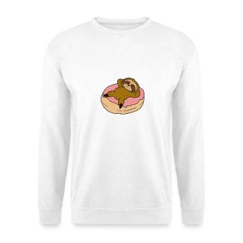 Faultier Sticker - Unisex Pullover - Weiß - Vorne - Alina (178cm) & Michal (187cm)