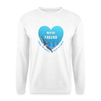 bester Freund - Unisex Pullover - Weiß - Vorne - Alina (178cm) & Michal (187cm)