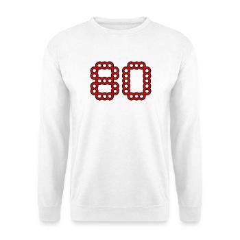 80. 80 ANS. 80e ANNIVERSAIRE. ANNIVERSAIRE 80 ANS. - Sweat-shirt Unisexe - blanc - Devant