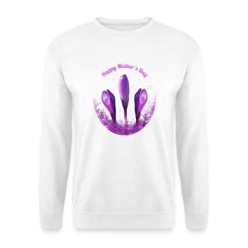 Krokusse Muttertag - Unisex Pullover - Weiß - Vorne - Alina (178cm) & Michal (187cm)
