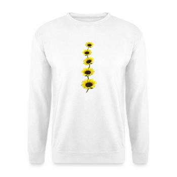 Sonnenblumen Girlande Blumenranke Blumen Ranke - Unisex Pullover - Weiß - Vorne - Alina (178cm) & Michal (187cm)