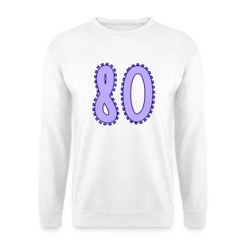 80. 80 ANS. 80e ANNIVERSAIRE. ANNIVERSAIRE 80 ANS. - Sweat-shirt Unisexe - blanc - Devant