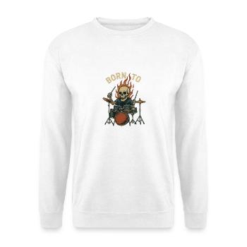 Né pour tambouriner - Sweat-shirt Unisexe - blanc - Devant