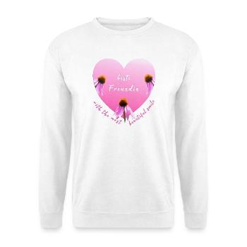 beste Freundin - Unisex Pullover - Weiß - Vorne - Alina (178cm) & Michal (187cm)