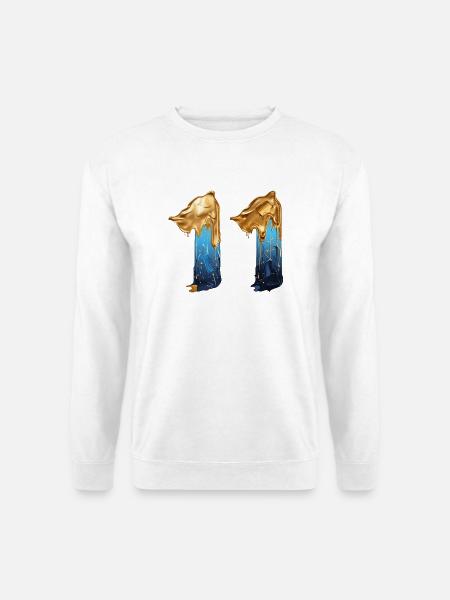 NEJ. 11 NUMMER 11 SEJ 11 ÅRS FØDSELSDAG - Unisex sweater - hvid