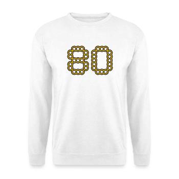 80. 80 ANS. 80e ANNIVERSAIRE. ANNIVERSAIRE 80 ANS. - Sweat-shirt Unisexe - blanc - Devant
