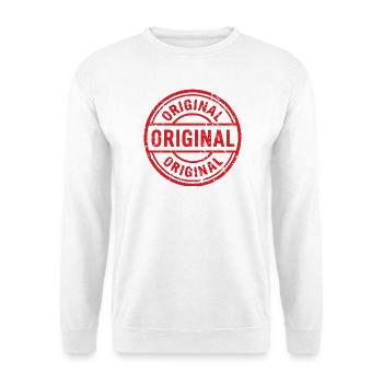 Ursprüngliches Grunge-Gummistempel-Abzeichen-Vektordesign - Unisex Pullover - Weiß - Vorne - Alina (178cm) & Michal (187cm)