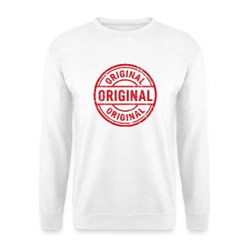 Ursprüngliches Grunge-Gummistempel-Abzeichen-Vektordesign - Unisex Pullover - Weiß - Vorne