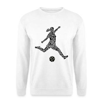 Fußballspielerin Symbole Fußball Fußballerin - Unisex Pullover - Weiß - Vorne - Alina (178cm) & Michal (187cm)