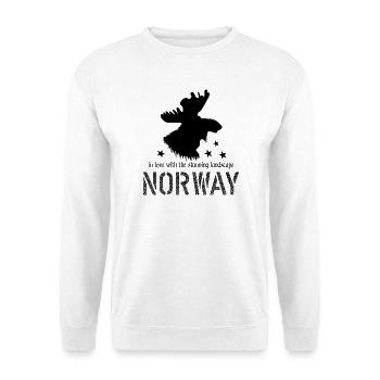 Norway - Unisex Pullover - Weiß - Vorne - Alina (178cm) & Michal (187cm)