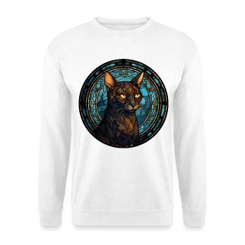 Asiatische Katzenrasse Aquarellglas - Unisex Pullover - Weiß - Vorne - Alina (178cm) & Michal (187cm)