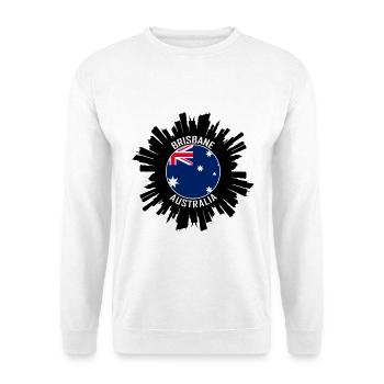 Brisbane Skyline Australien Flagge Reise Souvenir - Unisex Pullover - Weiß - Vorne - Alina (178cm) & Michal (187cm)