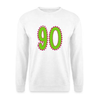 90. 90 ANS. 90e ANNIVERSAIRE. ANNIVERSAIRE 90 ANS. - Sweat-shirt Unisexe - blanc - Devant
