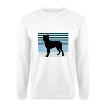 Cao Fila De Seo Miguel Hund Silhouette Retro Sonnenuntergang - Unisex Pullover - Weiß - Vorne - Alina (178cm) & Michal (187cm)