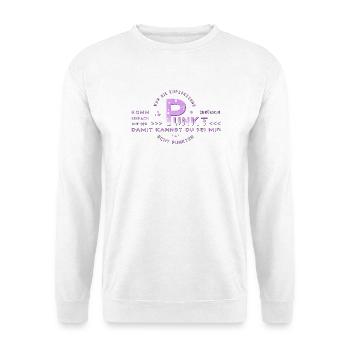 auf den Punkt - Unisex Pullover - Weiß - Vorne - Alina (178cm) & Michal (187cm)